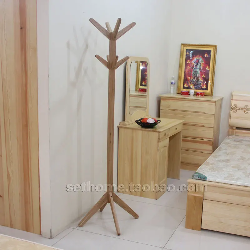 Nordic IKEA style simple and stylish wood floor coat rack / hanger