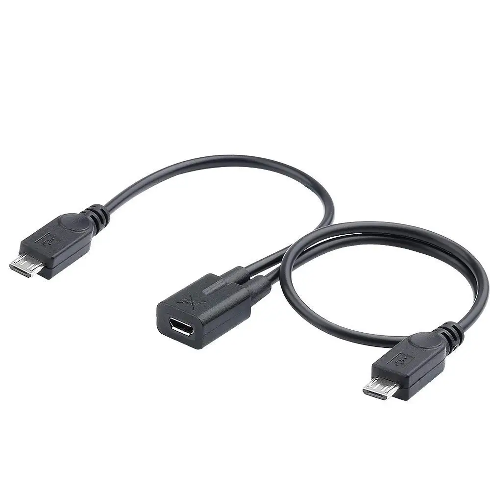 Electop Micro USB 2,0 мама к двойной 2 сплиттер папа-папа Y расширение данных Кабель зарядного устройства Шнур Micro USB Мужской для передачи данных - Цвет: Micro F 2x Micro M