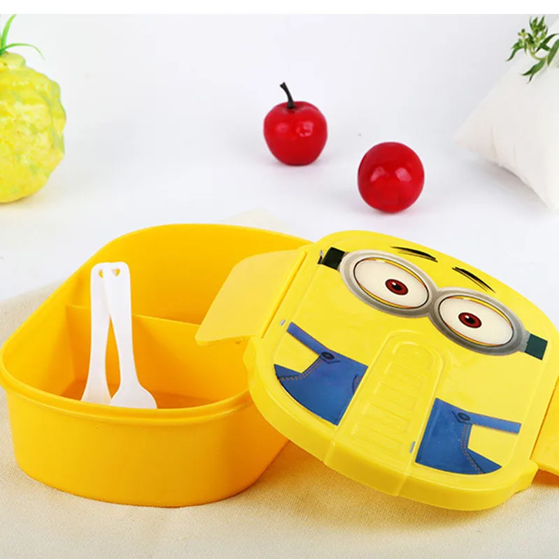 Despicable Me Minions Lunch Box Bento Case With Spoon Dinnerware Set