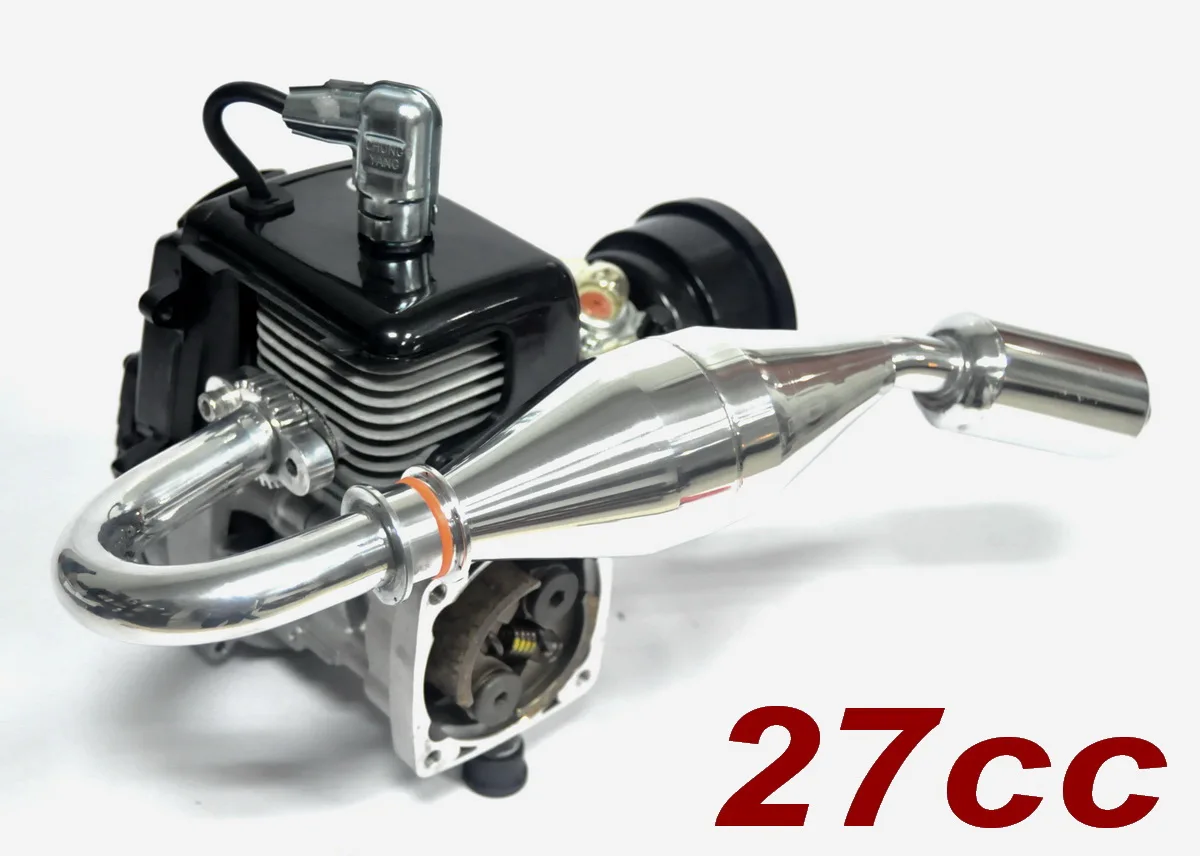 RC Model 27cc gasoline 2 stroke engine with exhaust pipe