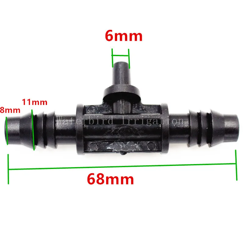 50 шт./упак. 3/8 дюймов Плоский Тройник Разъем для Т-образный редуктор колючей плоская сторона подключения садовый разбрызгиватель и полива U107