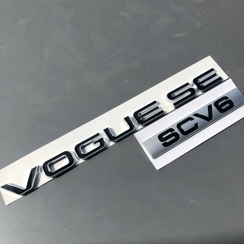 L SCV6 SDV8 эмблема с буквенным логотипом для Range Rover VOGUE VOGUESE Expression расширенная версия автомобиля Стайлинг боковой багажник значок стикер - Цвет: black VOGUESE SCV6