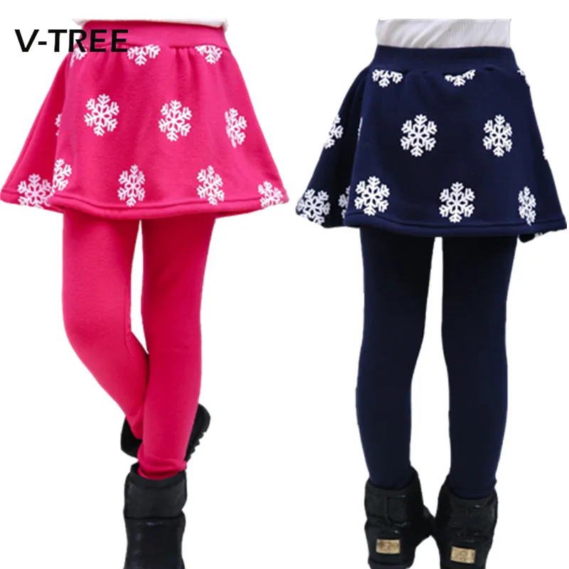 

Girls Leggings Winter Fleece Pant Skirt For Girl 8 10 12 Years Girls Leggings Kids Fashion Snow Snowflake Pant Children Leggings