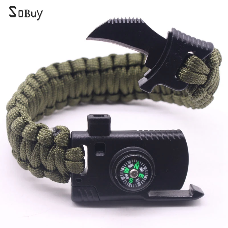 

Men Women Outdoor Exploration Sporty Rope Wrap Bracelets Outdoor Camping Rescue Emergency Rope Chain Link Bracelets