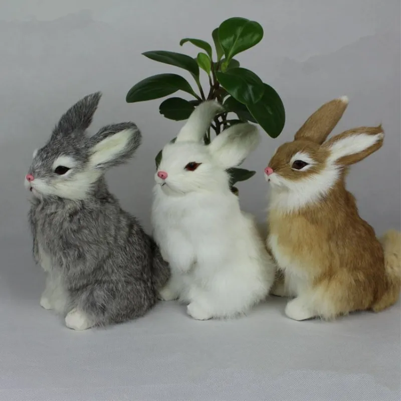 new 3 Kinds Cute Animal Easter Bunny Simulation Furry Squatting Rabbit