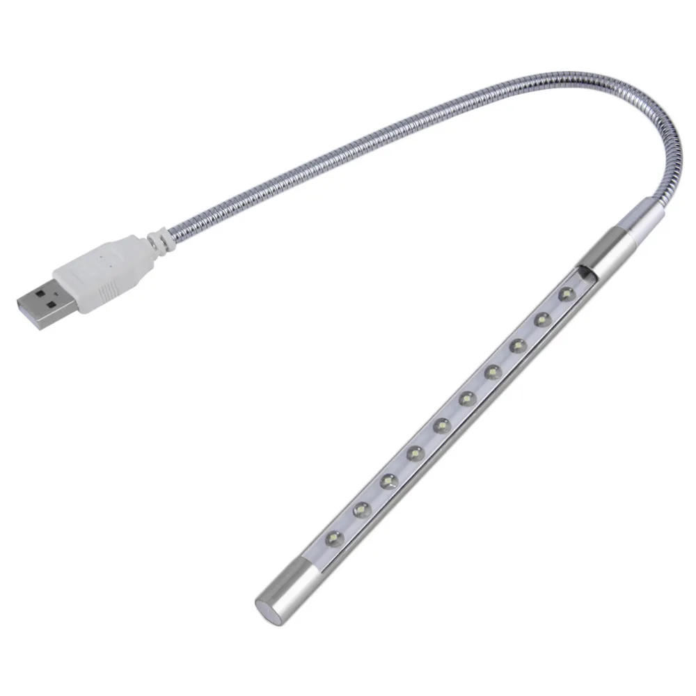 Продукт Мини Портативный Гибкий 10 светодиодов USB свет компьютер лампа для чтения для ноутбука ноутбук Настольный ПК клавиатура