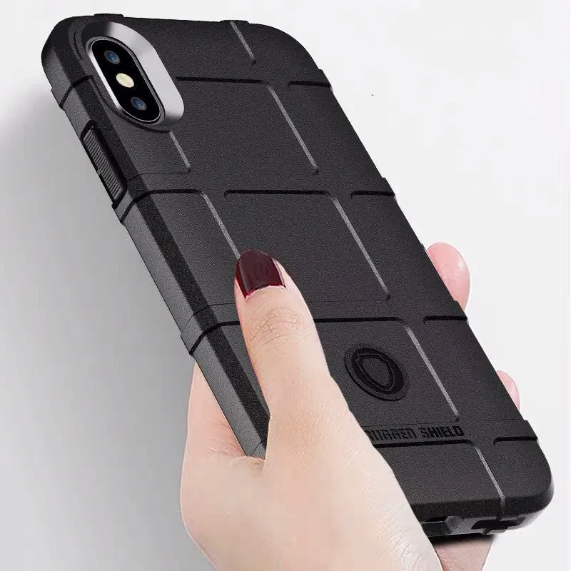 Best Carbon Fiber Shield Cover Phone Case For iPhone 6 6s Plus 7 8 P X XS XR MAX Matte Soft Rubber Anti fall Back Protect Funda Capa