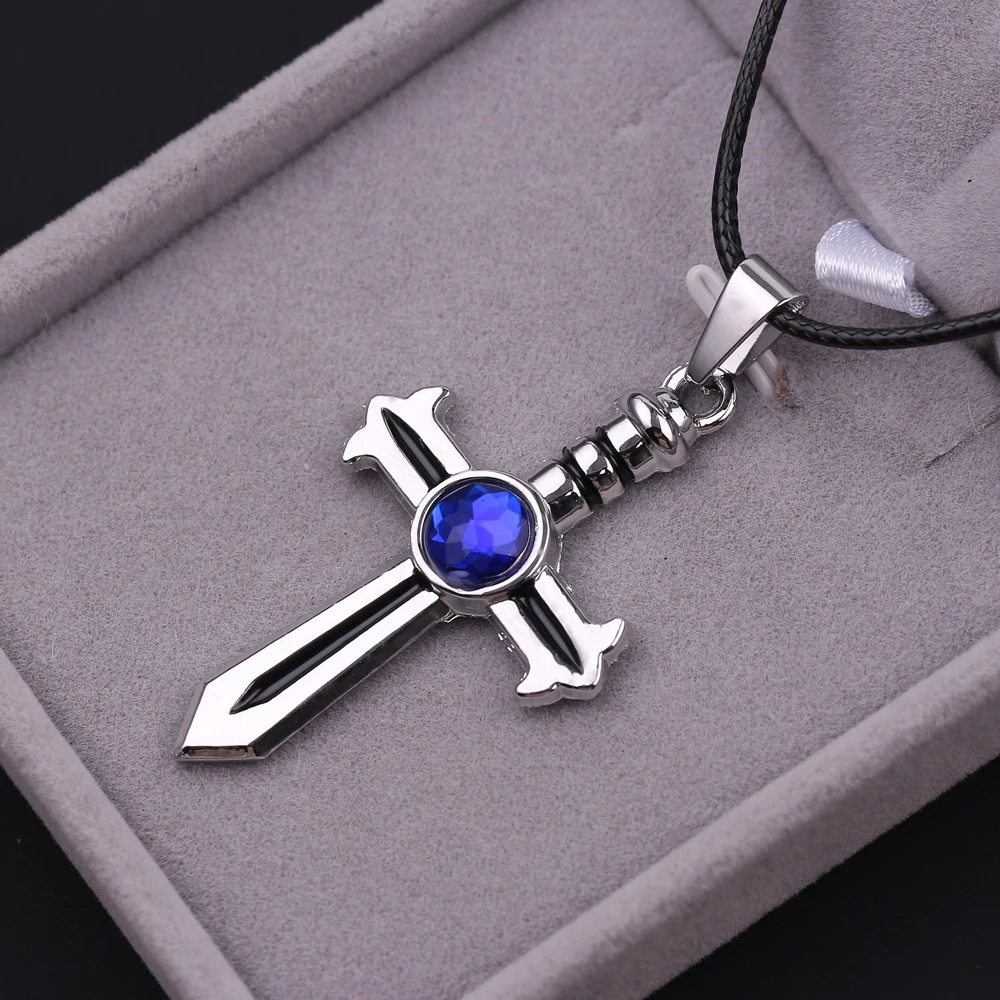 DZ631 Fairy Tail Guild Marks Silver Cross Wing Pendant Necklace Anime Cosplay ^ 