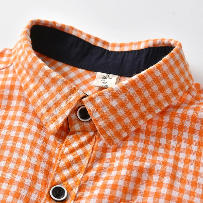 Рубашка для маленьких мальчиков Camisa/английская рубашка с длинными рукавами