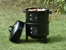 40X72cm Smoker BBQ Grill Round Charcoal Stove Outdoor Bacon Portable Barbecue Grills