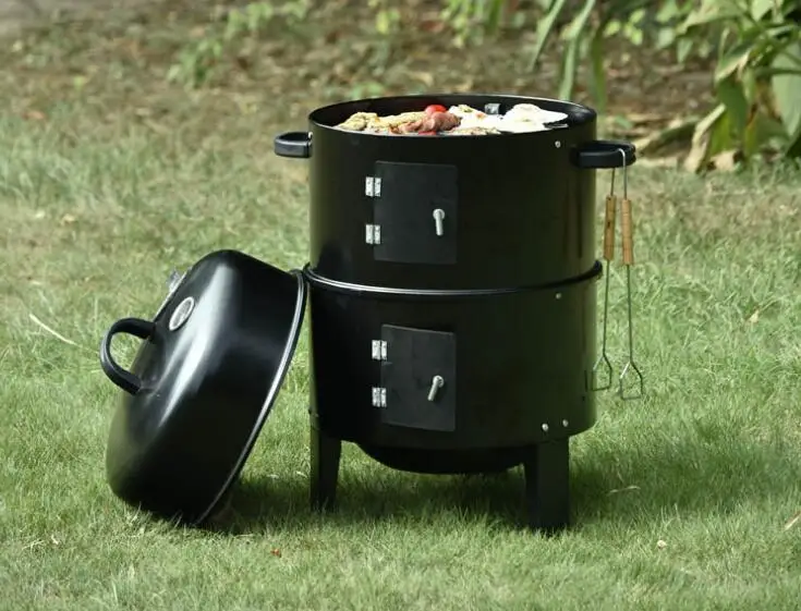 DIY курильщик барбекю гриль круглый уголь плита Открытый бекон портативный для 40x80