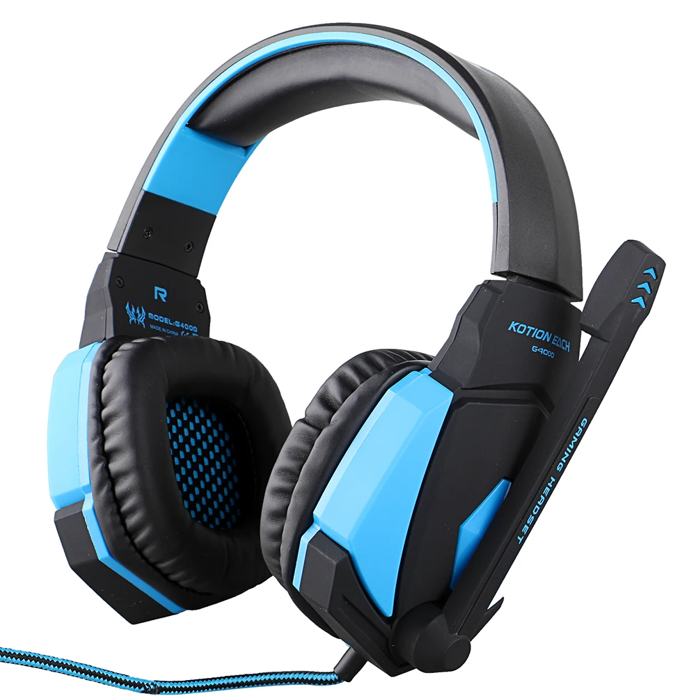 KOTION каждый G4000 USB Stereo Gaming наушники 2,2 м проводной бас гарнитура w/Mic повязка игры гарнитуры для ПК ноутбук Gamer