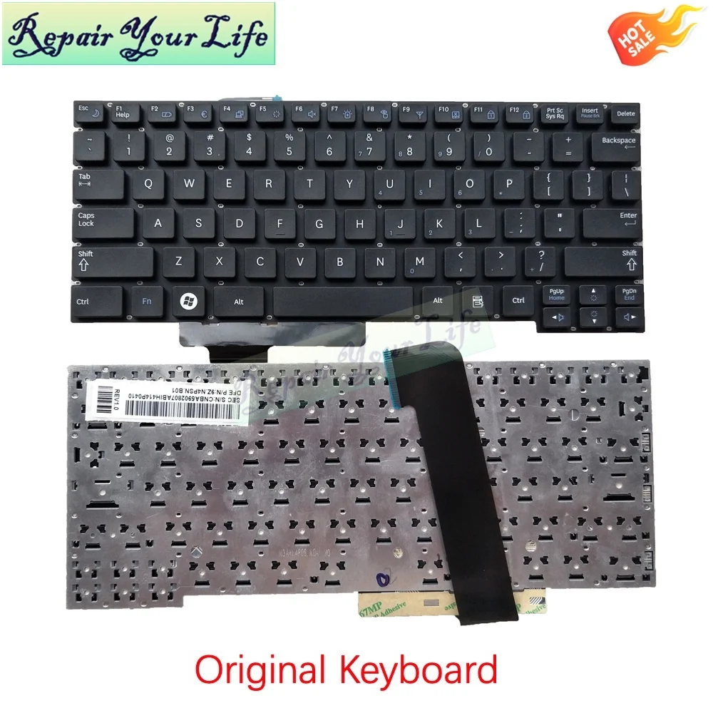 

New English Laptop Keyboard For Samsung X128 X130 X123 X125 X180 X280 NF210 NF310 N250 US Keyboard 9Z.N4PSN.B01