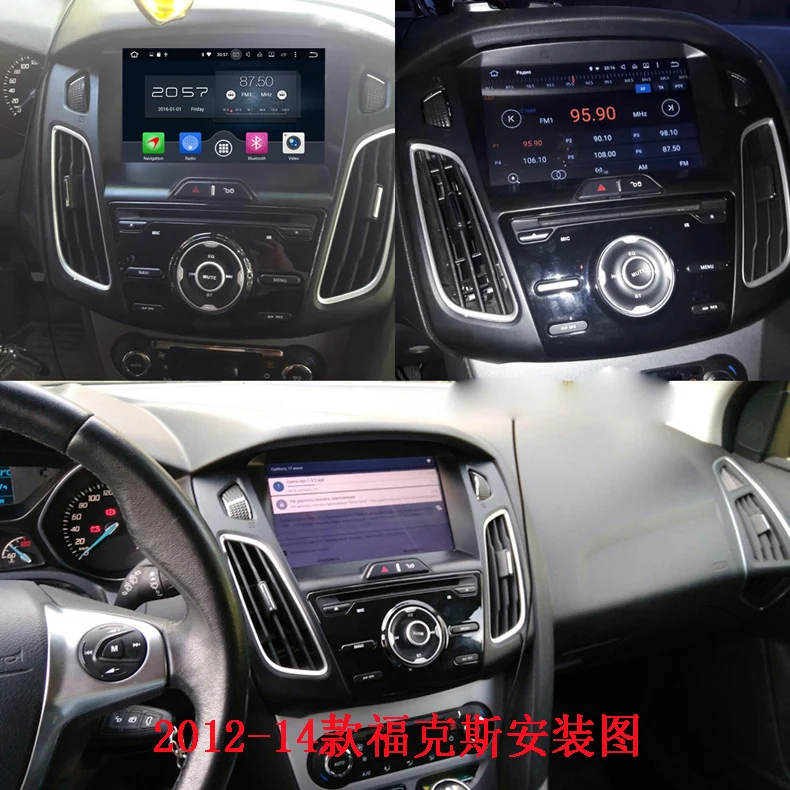 Clearance 9" one din car dvd gps navigation for ford focus 2012 2013 2014 with android 9.0 system octa core 4G RAM 64G ROM built in wifi 3