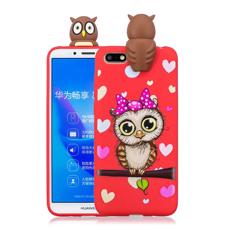 Чехол для телефона Huawei Honor 7A русской версии 3D единорог панда Сова силиконовый