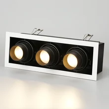 PULUOTI Три головки Гибкая регулировка угла Встраиваемый прожектор