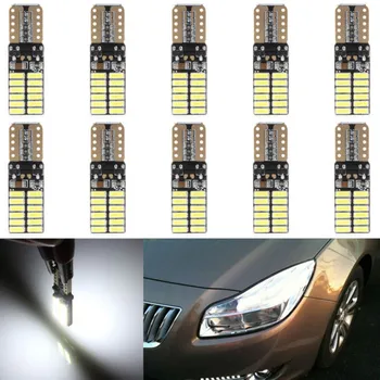 

LED Lamps For Cars 10x 12V 24V Non polarity Canbus T10 LED bulbs with 4014SMD 24 leds Light 194 16 License Plate Roof Lights