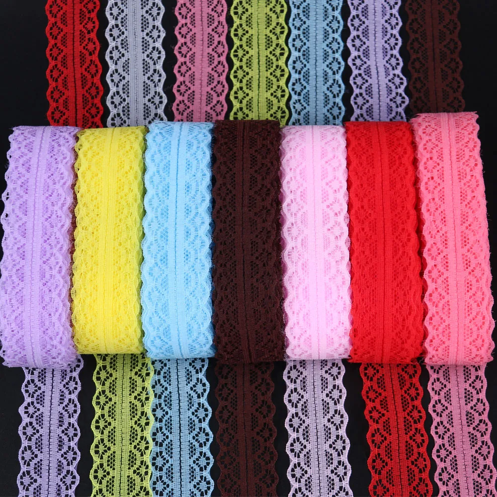 

High Quality 20color 28mm wide 10yards/lot Lace ribbon white Embroidered fabric DIY accessories party wedding decoration