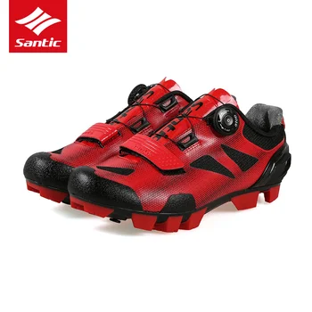 

Santic Cycling Shoes Men Pro Team Mountain Bike Shoes 2 Colors TPU Breathable Self-locking MTB Bicycle Shoes Zapatillas Ciclismo