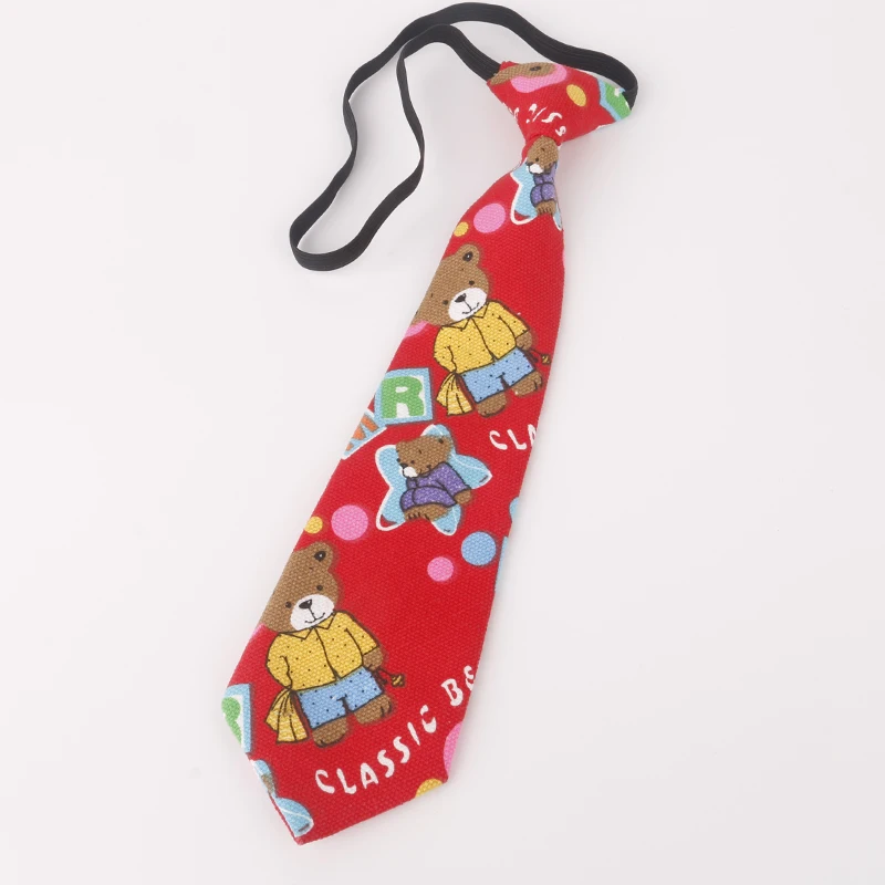 Удобный галстук для детей, хлопковый и льняной с принтом, рисунок с героями мультфильмов, для детей, для выступлений, для родителей и детей - Цвет: 022