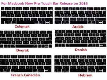 

Keyboard Cover Skin 100pcs For Macbook 2017/2018 Pro 13" A1706 15"A1707 Touch Bar Silicone Arabic Italian Turkish French Hebrew