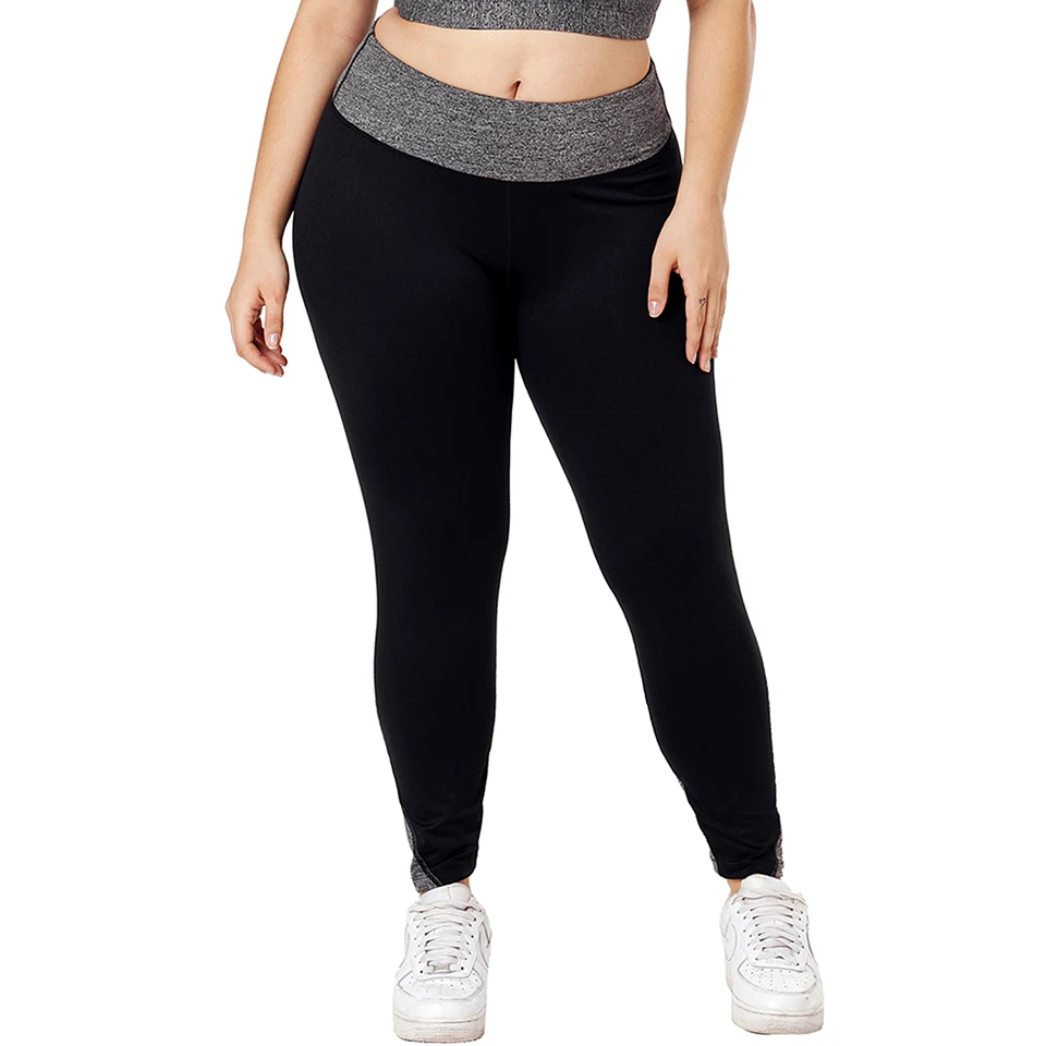 Black-Heathered-Splice-Plus-Size-Yoga-Pants-LC77114-2-1