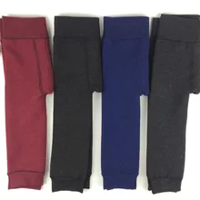 Для мальчиков ясельного возраста штаны для девочек Эластичные однотонные повседневные брюки для детей Зимние Детские Штанишки для малышей утепленные хлопковые леггинсы