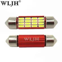 WLJH 2x Canbus светодиодный светильник C5W C10W 31 мм 36 мм 39 мм 41 мм SV8.5 4014SMD авто светодиодный светильник для салона автомобиля купольная карта номерного знака светильник