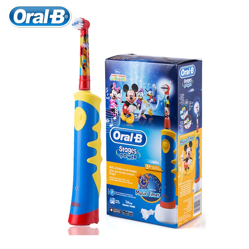 Baratos Cepillo de dientes eléctrico Oral B para niños cepillo reemplazable cabeza cuidado de la goma cerdas suaves carga inductiva todo el cuerpo impermeable