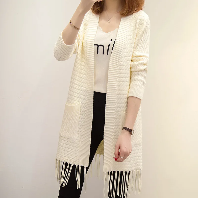 

2018 New Cardigan V Neck Women Slim Long Sleeve Loose Knitting Shawl Sweater Women Outwear Warm Long Coat One Size Sweater Women