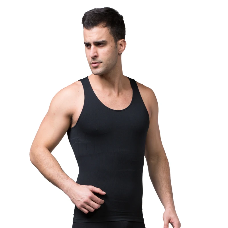 2017 Plus Size Mens Slimming Body Shaper Wear Vest Tank Tops T Shirts ...