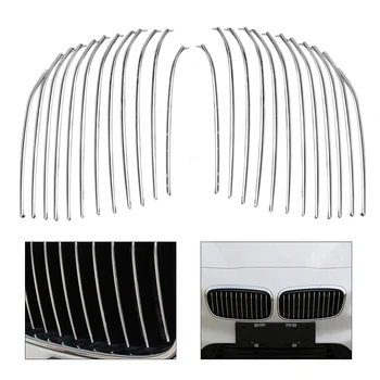 

DWCX 24Pcs Car Styling Chrome ABS Plastic Plated Front Bumper Kidney Hood Grill Grille Cover Trim for BMW 218i 220i 2015 2016