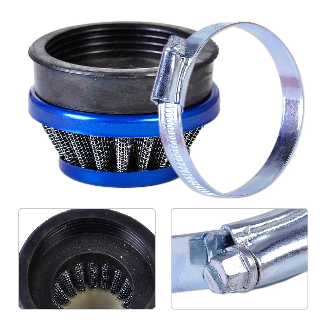 DWCX Air Intake Filter w/ Worm Drive Clamp for 49cc to 80cc 2 Stroke