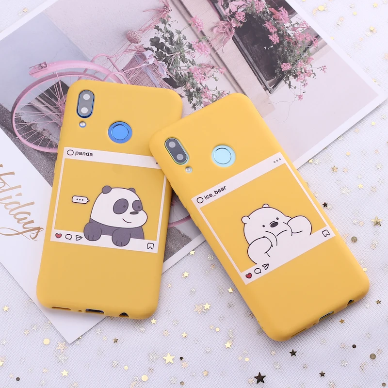 

For Huawei Honor Mate 10 20 Nova P20 P30 P Smart Bears Cartoon Cute Instagram images Candy Silicone Phone Case Capa Fundas Coque