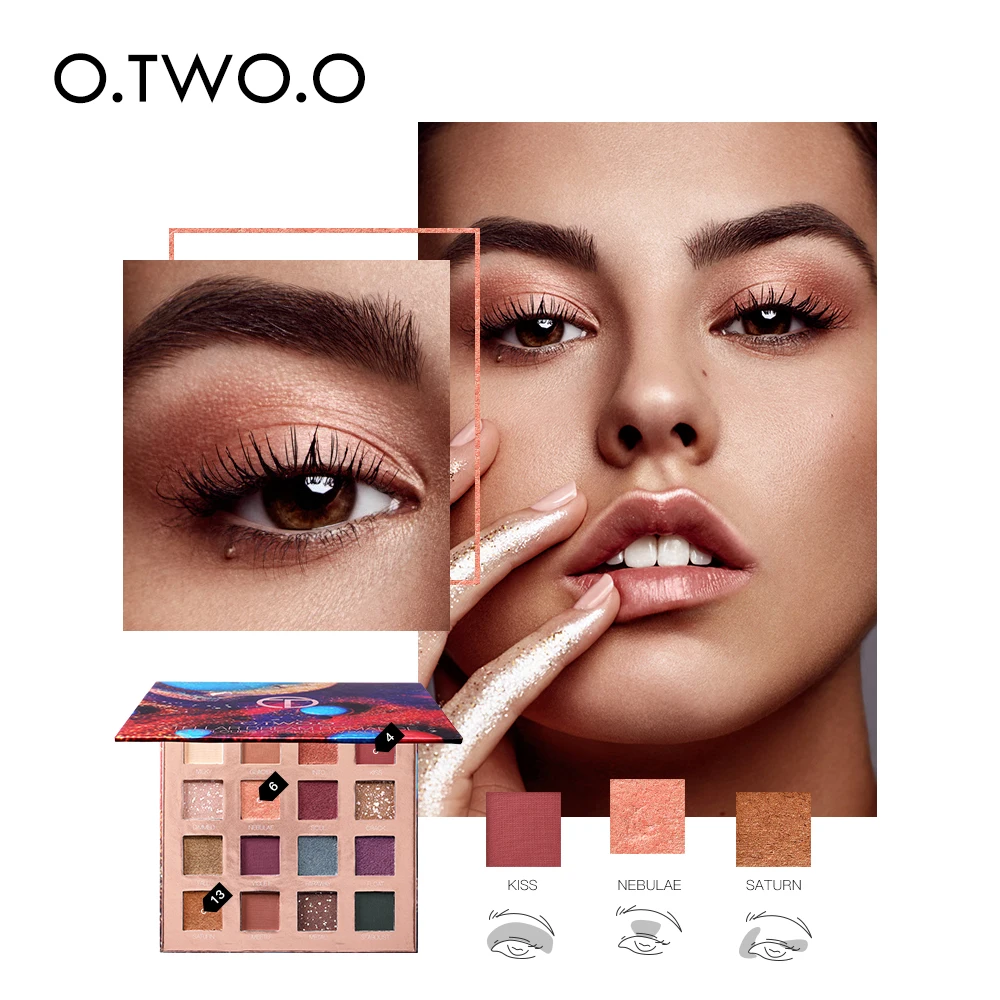 O. TWO. O Stellar Romance палитра теней для век 16 цветов очаровательные пигментные тени для век матовые мерцающие блестки пудра стойкий макияж 9996