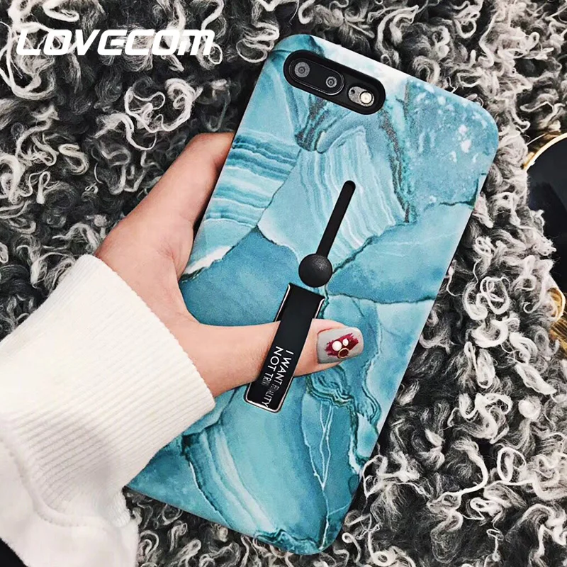 

LOVECOM Phone Case For iPhone 6 6S 7 8 Plus X Emboss Marble Texture Soft IMD Phone Back Cover Cases Holder Protectors