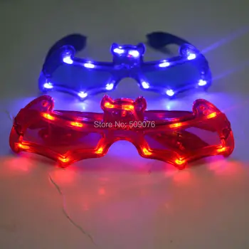 

24pcs/lot led halloween eyeglasses led bat glasses for scary halloween decorations event party supplies
