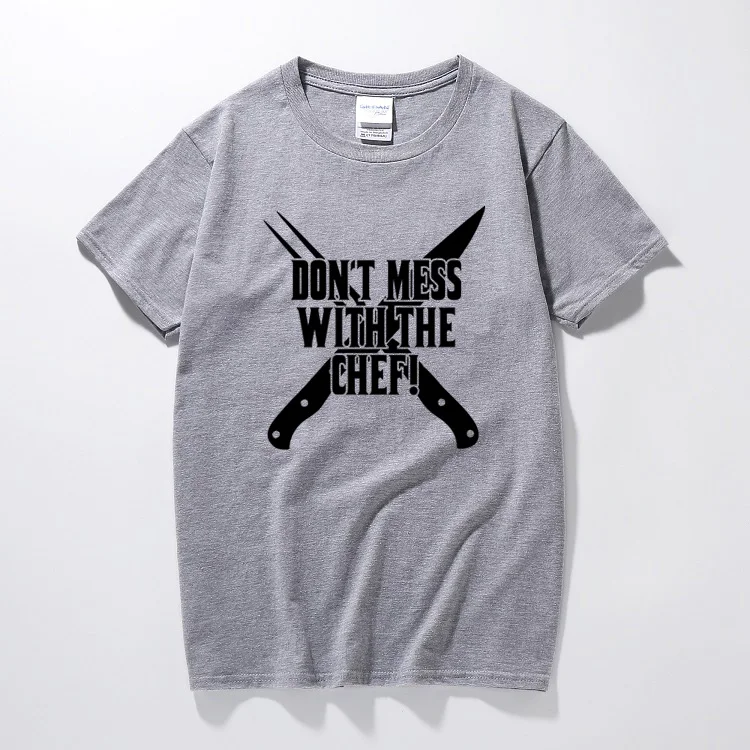 Футболка с коротким рукавом и принтом не беспорядок шеф поваром|short sleeve t shirt|t