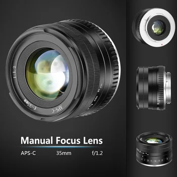 

Centechia New 35mm F1.2 Manual Focus Lens Metal Casing Durable Lighweight Lens for Fuji X DOM668