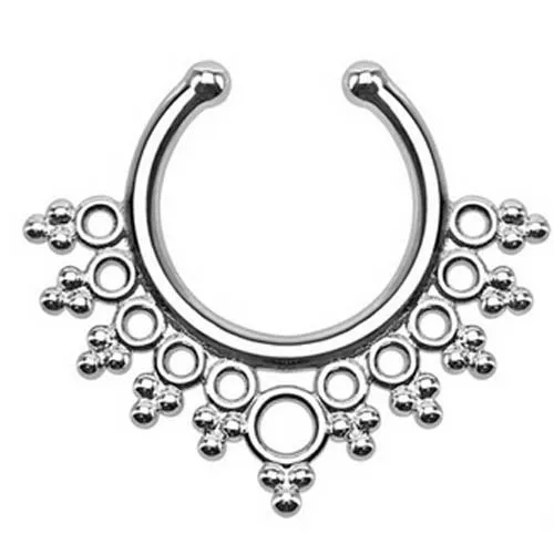 Buy 1pc Steel Septum Piercing Fake Nose Ring Nose Earrings Titanium Shaft