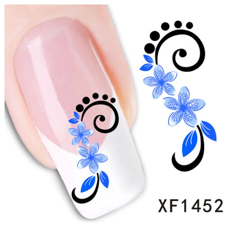 10Pcs/Set Nails Stickers Decals Manicure Nail Art Sticker Water