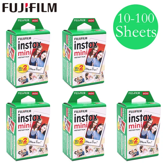 

20-100 Sheets Fujifilm Instax Mini White Film Photo Paper Snapshot Album Instant Print for Fujifilm Instax Mini 8/9/25/90/7s