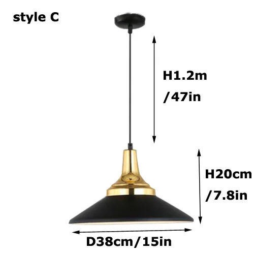 Modern Metal Pendant Light ABC Indoor Lighting Fixture Black White Gold Pendant Lamp Contemporary Hanging Edison Pendant Light Restaurant Dining Room Light (19)