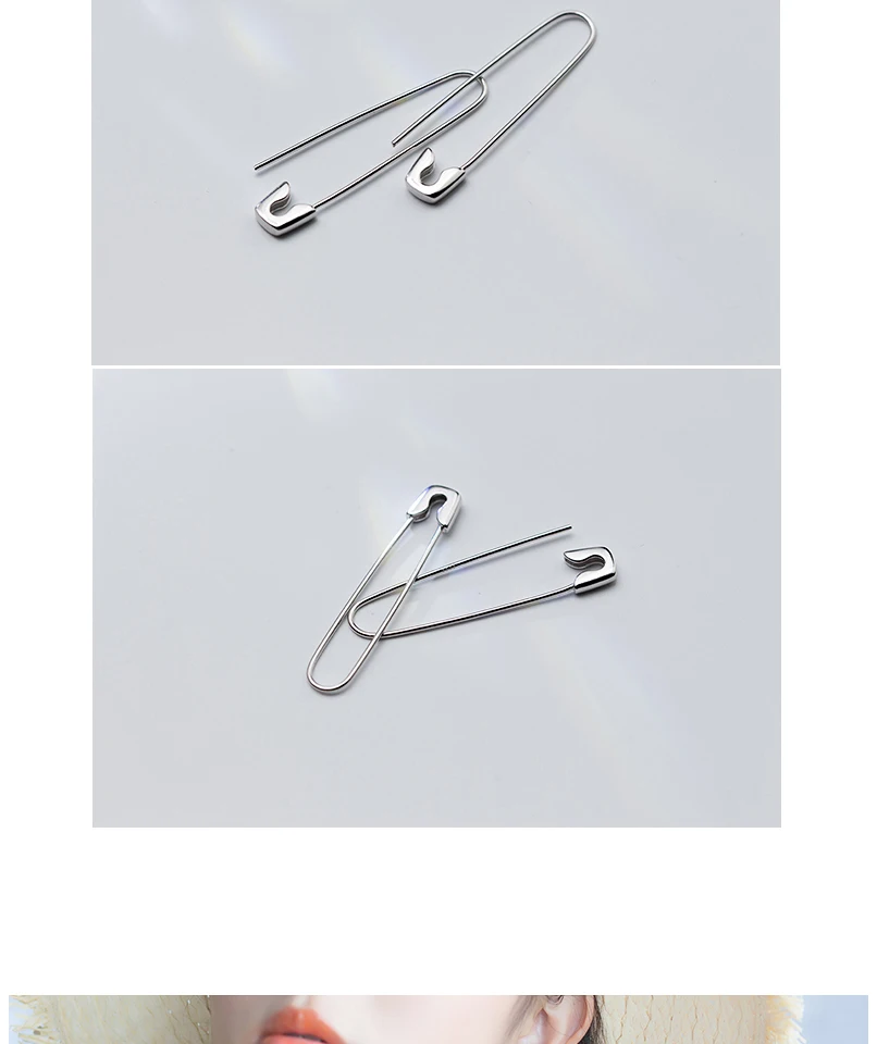S925 Sterling Silver Brooch Pin Drop Earrings Exaggerated Creative Special Long Earrings for Women Fashion Jewelry Wholesale  (5)