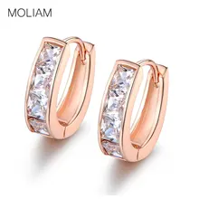 MOLIAM Huggie серьги-кольца для женщин Серебряный Цвет кубический цирконий серьга Brinco модные трендовые ювелирные изделия Рождественский подарок MLE118