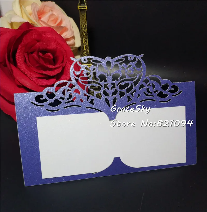 

50pcs hollow heart laser cut Table Name Cards Place Seat Paper Wedding Invitation Card Party Table Decoration Marriage favors