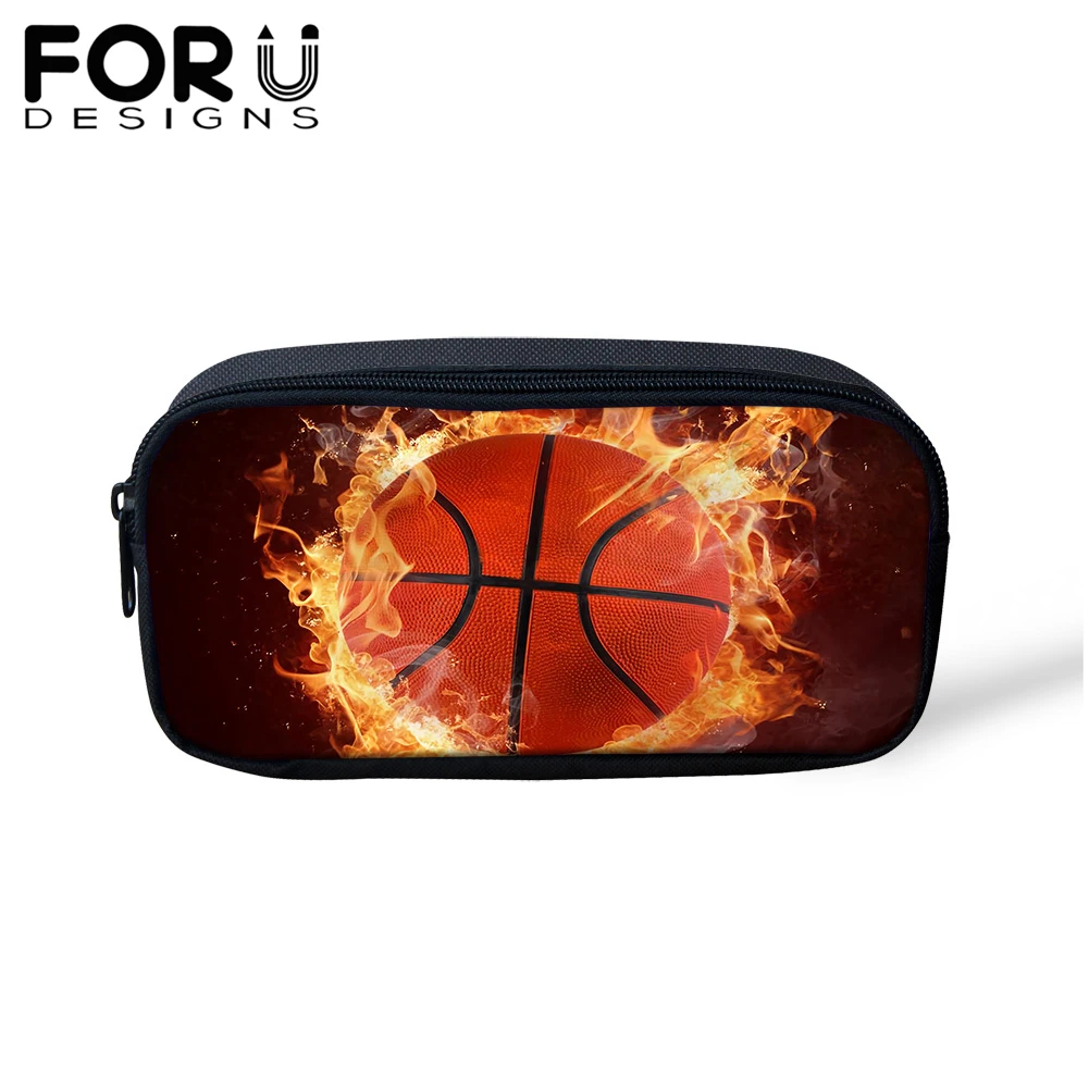 

FORUDESIGNS Basketball Printing Pencil Case Students Children Kids School Stationery Box Make Up Bag Women Cosmetic Bag 2019