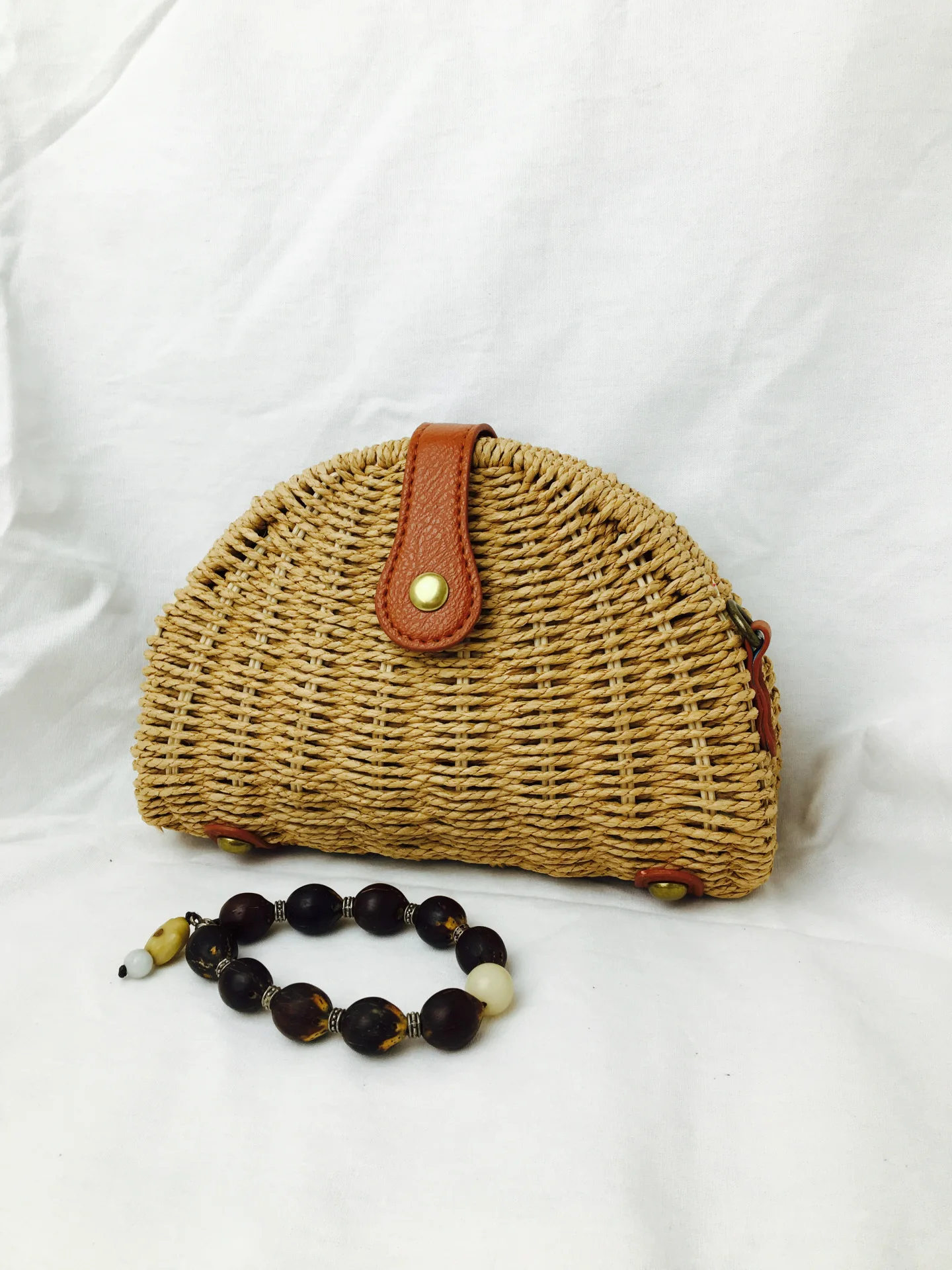 

Semi-circular Summer Beach Straw Bag Woven Rattan Leather Shoulder Crossbody Handbags Women Famous Brands Bolsa Mensageiro