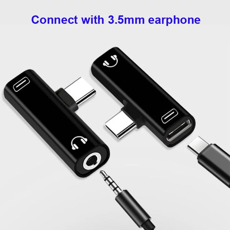 Type C to Type-C 3.5mm Aux Audio Charge Adapter for Huawei P30 P20 Pro Xiaomi Mi 8 6 Samsung S8 S9 Plus 3.5mm Headphone Adapter