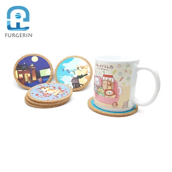 

FURGERIN 2PCS Cork Cup Coaster Set cup pad Wood Placemat for Dining Table Cute Mug Coasters Home Decoration Accessories Modern